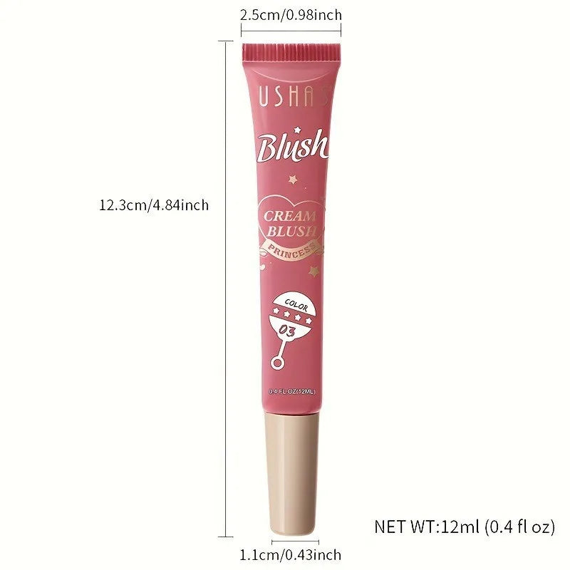 USHAS 4 Color Long-lasting Liquid Blush Facial Contouring Lightweight Soft Multi-Use Cream Blush Waterproof Facial Blush Stick