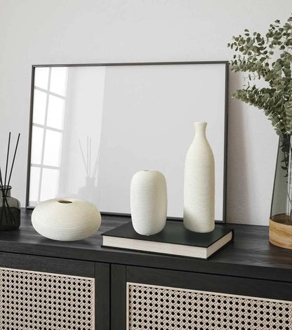 White Ceramic Vases Minimalist Home Decor Nordic Modern Room Kitchen Living Rome Shelf Decorations Crafts Ornaments