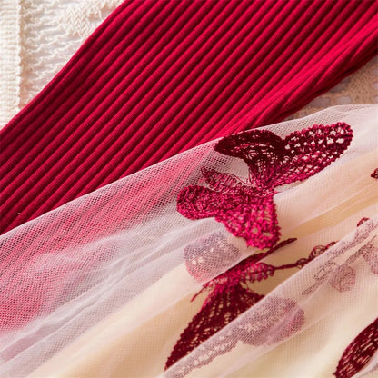 Elegant New Girl Embroidery Flower Girl Dresses for Wedding Autumn Winter Long Sleeve Princess Birthday Party Clothing 3-8Yrs