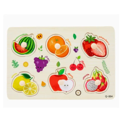 Montessori Baby Wooden Toys 1 2 3 Years Children Hand Grab Board Puzzle Game Toddler Fine Motor Skills Educational Toys for Kids