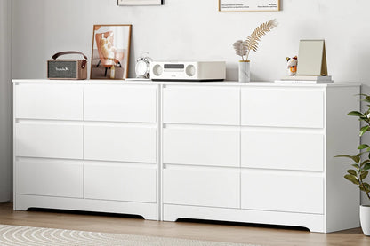 Getone White Chest of Drawers Bedroom, Tall Chest of Drawers with 6 Drawers, Bedroom Furniture Dresser Storage Cupboard Cabinet  Bedroom Dresser, for Dining Room Living Room Hallway 120x40x82cm