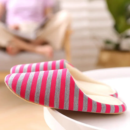Home Slippers For Women Men Soft House Winter Indoor Light Comfort Floor Shoes Female Male Silence Slides Bedroom Japanese Style