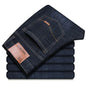 2025 Men NEW Men's Fashion Business Jeans Classic Style Casual Stretch Slim Jean Pants Male Brand Denim Trousers Black Blue Mens