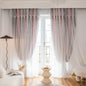 Double-Layer Blackout Curtains with Self-Stick Rodless and Lace Sheer Tieback for Living Room and Bedroom - Block Out Light and