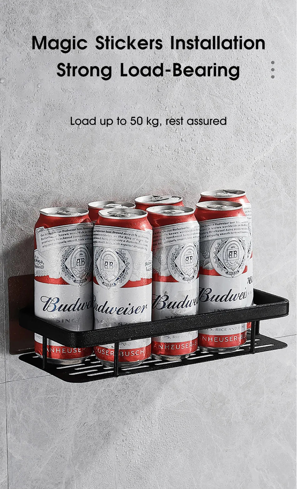 Bathroom Storage Rack No Drill Shelves Wall Mount Corner Shelf Shower Holder For WC Shampoo Organizer Bathroom Accessories