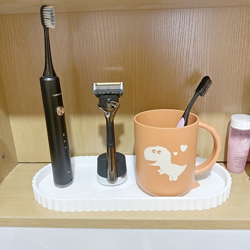 Bathroom Vanity Storage Tray Countertop Soap Scented Candles Small Plants Tray Dressing Table for Kitchen Sink Organization