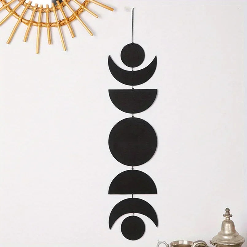 Wooden Hanging Pendant Wall Decor Home Decor Wooden Decor Pendant  Moon Pendant Bohemian Style