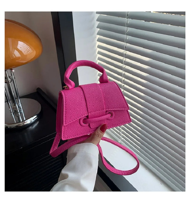 PU Leather Mini Crossbody Bag Womens Small Square Fashion Versatile Handbag Solid Color Simple Bag Compact Everyday Casual Purse