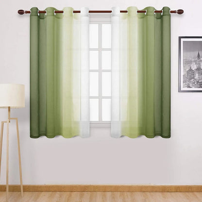 Blackout Curtains for Bedroom Faux Grommet Light Filtering Semi Sheer Gradient Window Curtain for Living Room Heat Blocking