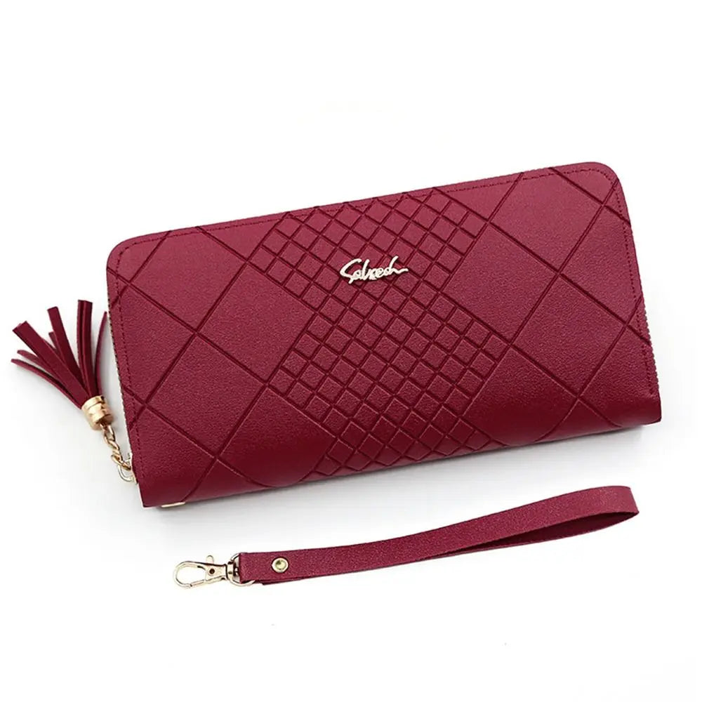 Women Fashion PU Leather Coin Purse Long Zipper Card Holder Large Capacity Wallet HandBags Money Pocket Phone Bag Wristlet Bags