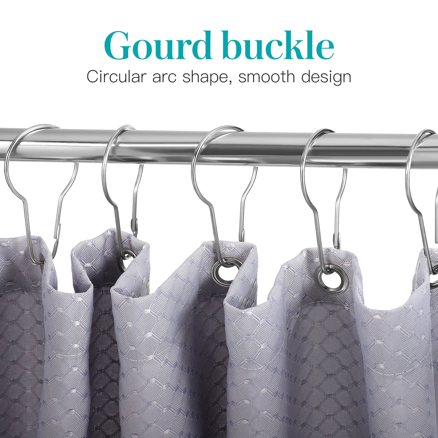 Curtain Hooks Set Silver Ring Curtain Hook Accessories Bathroom Gourd Shape Shower Hooks Multifunctional Hardware Fittings