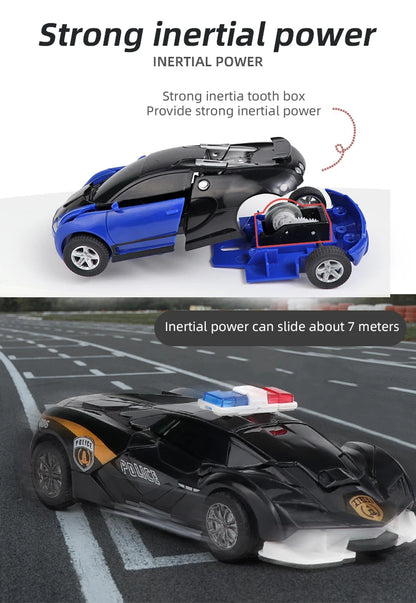 Kids Toys One-key Deformation Car  Automatic Transform Robot Diecasts Toy Funny Mini 2 In 1 Plastic Model Car Amazing Gifts Boys