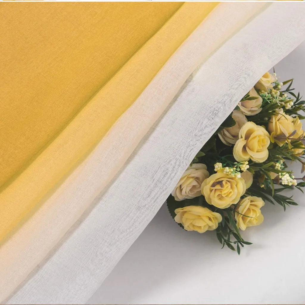 Blackout Curtains for Bedroom Faux Grommet Light Filtering Semi Sheer Gradient Window Curtain for Living Room Heat Blocking