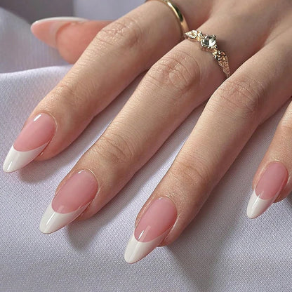 360/150pcs/box Nude Pink Almond French False Nails White Tip Design Short Wearing Fake Nails Women Nails Press On Nails Manicure