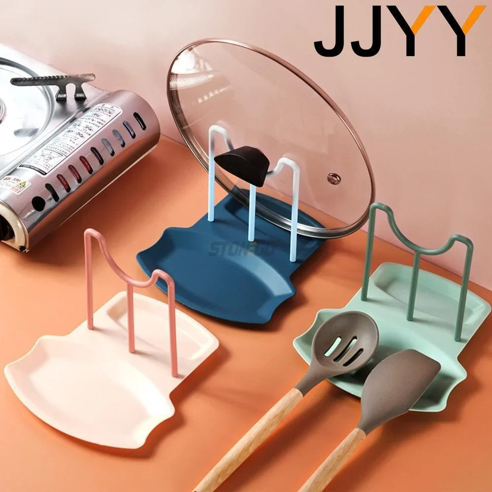 Kitchen Organizer Spatula Pot Lid Rack Shelf Plastic Spoon Rest Utensil Multi-function Dish Rack Organizer Kitchen Cooking Tools