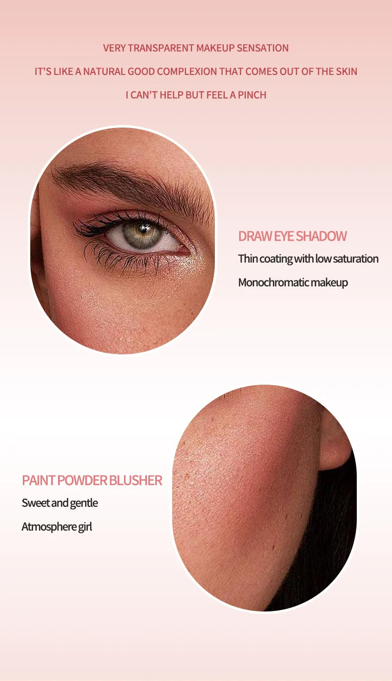 6 colors Waterproof Blush Cream - Long-Lasting, Multi-Use Makeup for Women