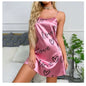 Women Nightwear Home Clothes Sexy Black Floral Printing Nightdress Sleepwear Nightshirts Silk Sleepshirts Nightgowns For Woman