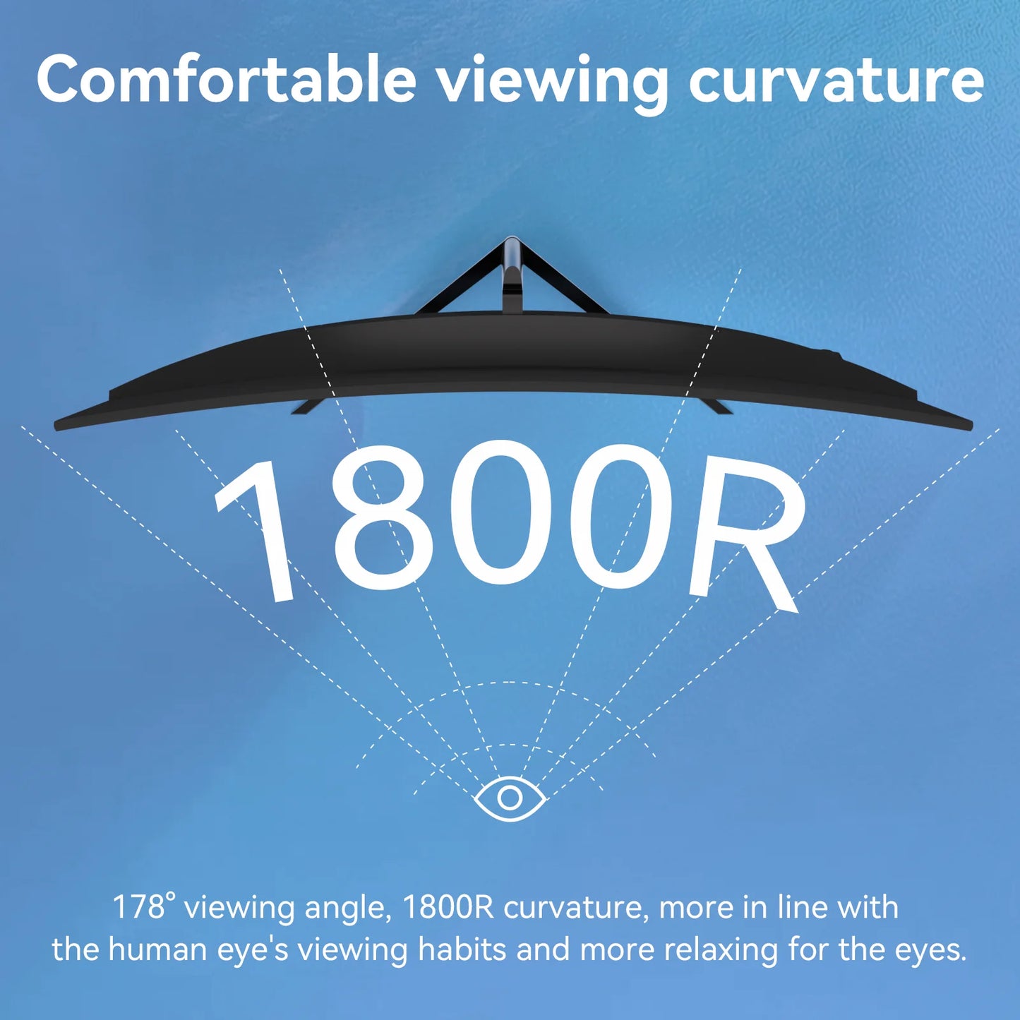 Reletech G27X Flex Pro Monitor 27" Gaming Curved 2560x1440 QHD 180Hz HDMI x2 DP x2 1800R 72% sRGB Adaptive Sync