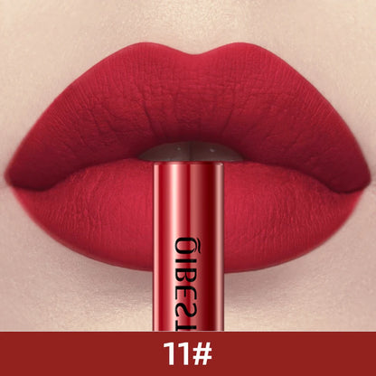 QIBEST 24 Colors Liquid Lipstick Ultra Matte Velvet Long Lasting Women Beauty Red Nonstick Cup Waterproof Lip Gloss Nude Makeup