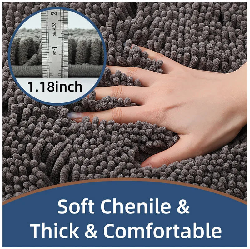 Bathroom mat chenille absorbent carpet bathroom bathtub room living room door bathroom absorbent pad