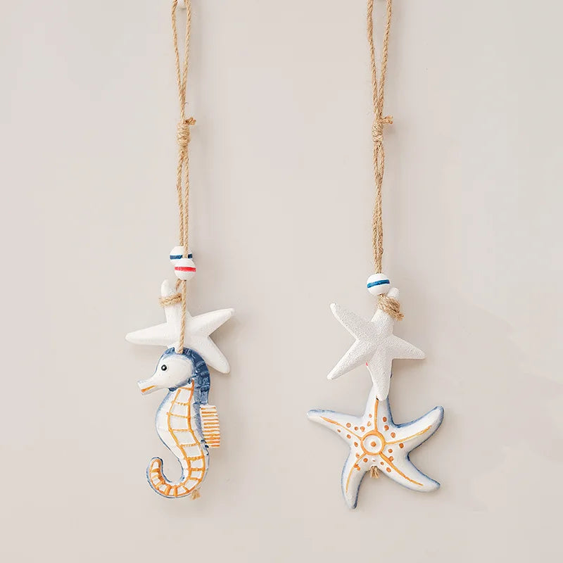 Seahorse/Fish/Star for Nautical Home Decoration Wall Hanging Ornament Statue Beach Theme Decor