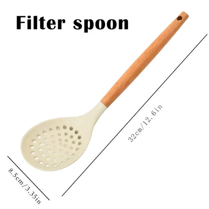 5PCS Kitchen Essentials Advanced Silicone Kitchenware Set with Spatula, Spoon, and Oil Scraper Cooking Utensils Appliances