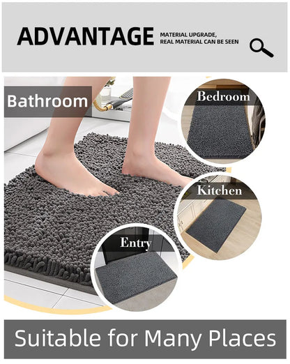 Bathroom mat chenille absorbent carpet bathroom bathtub room living room door bathroom absorbent pad