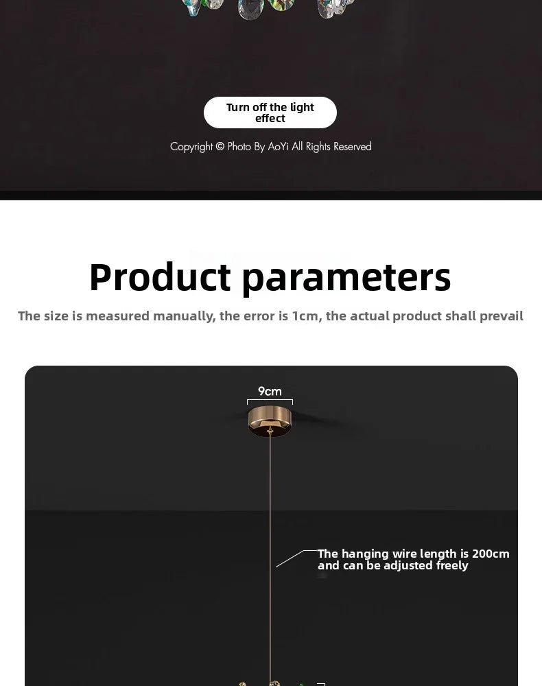 Bedroom Bedside Lamp Crystal Small Chandelier French Flower Light Luxury Entrance Cabinet Restaurant Cloakroom Hanging Line Lamp