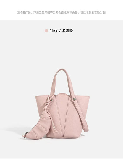 Designer PU Leather Bucket Bag Women Fashion Two-in-One Shoulder Crossbody Top Handle Convertible Purse High Quality