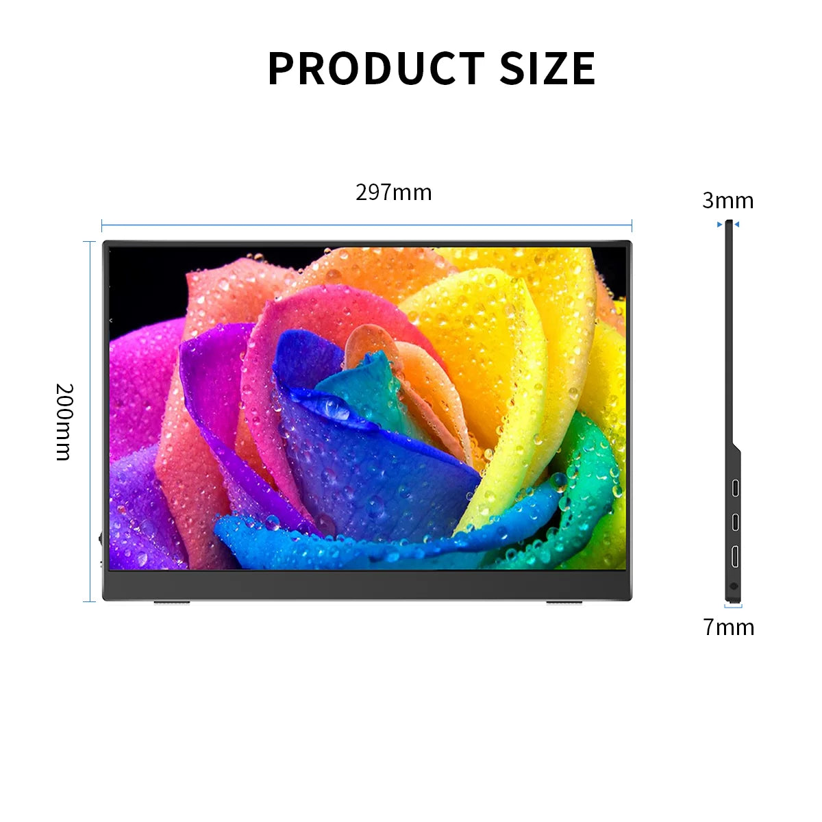 HOWENS Portable Monitor 13.3 inch 2560*1600 60Hz IPS Screen Gaming Monitor Display Super Thin for Switch Xbox PS PC Phone Laptop