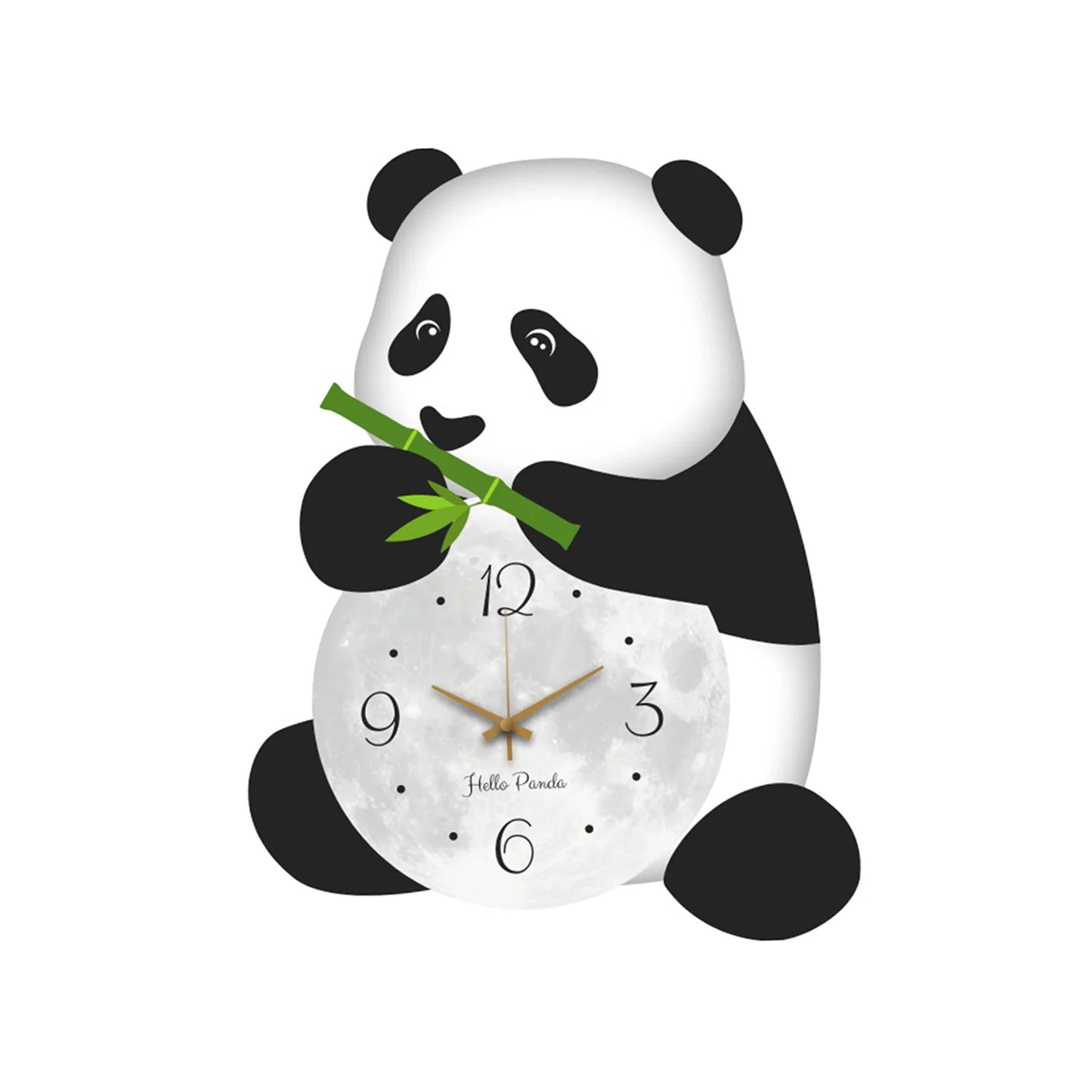 Panda Wall Clock Silent Cute Wall Hanging Decor for Kids Room Kitchen Office Decorative Clock Silent Bedroom Living Room
