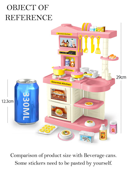 Kids Play Kitchen Accessories, Playset Toys Kitchen Foods Pans Milk Pots Breads Fork for Kid 3+ Boys and Girls