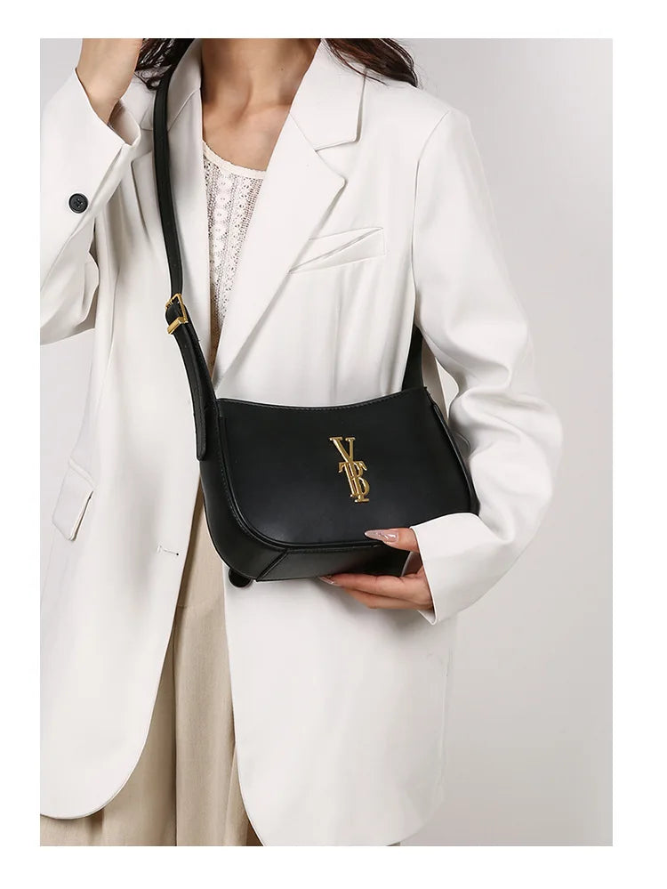 Luxury Underarm Bag for Women, Minimalist Designer Shoulder Purse, Fashionable Crossbody Bag, High-End Aesthetic & Versatile