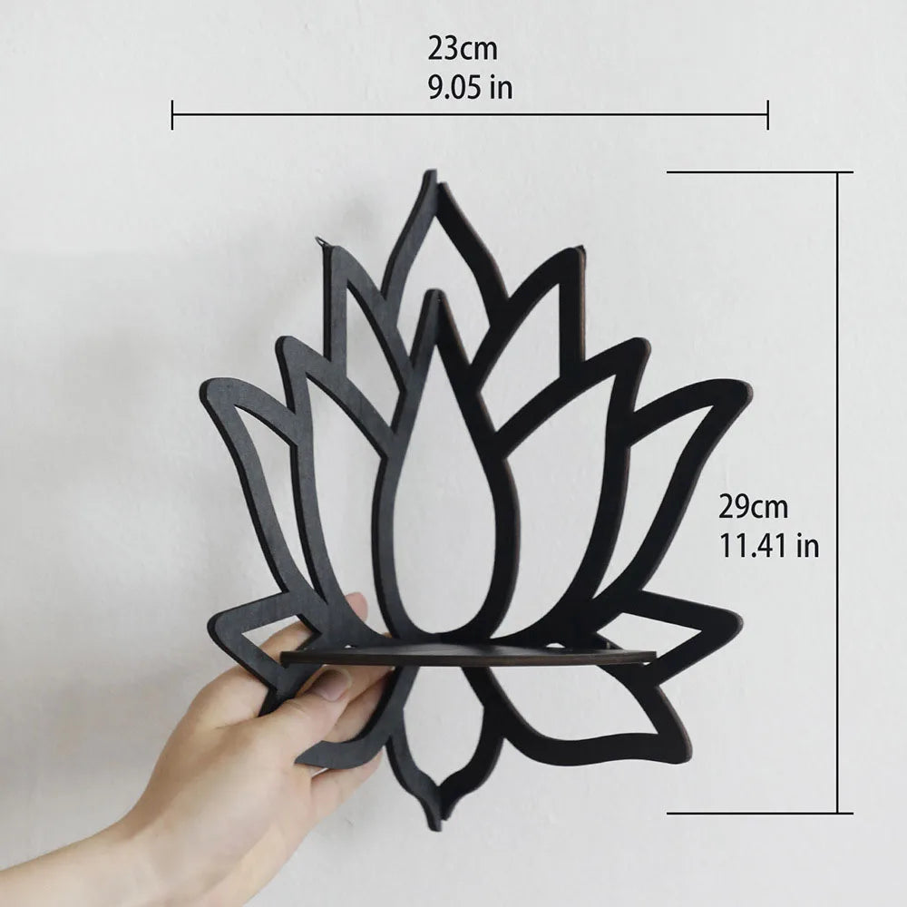 Lotus Floating Wall Shelf Crystal Shelf Display Home Wood Decor Aesthetic Room Decoration Modern Home Decoration Shelf