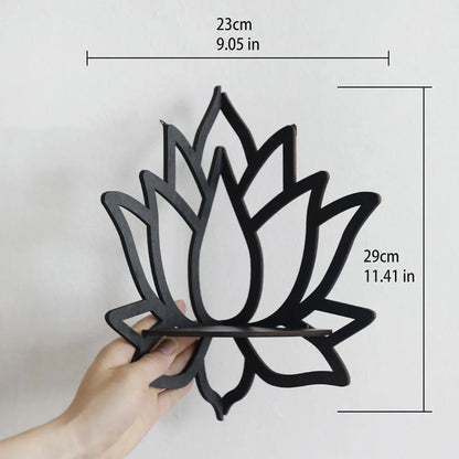 Lotus Floating Wall Shelf Crystal Shelf Display Home Wood Decor Aesthetic Room Decoration Modern Home Decoration Shelf