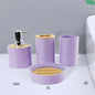 4 Pieces Bathroom Accessories Decorative Soap Dispenser Mouthwash Cup Bath Accessory Complete Set for Countertop Bathroom Vanity