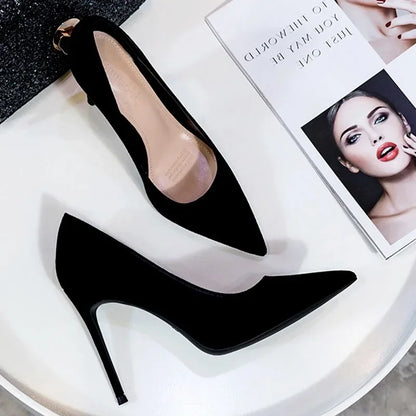 Women Shoes 2023 New Women Pumps Suede High Heels Shoes Fashion Office Shoes Stiletto Party Female Comfort Women Heels