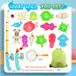 Kids Fishing Toy Set Play Water Toys for Baby Magnetic Rod and Fish with Inflatable Pool Outdoor Sport Puzzle Toys for Children