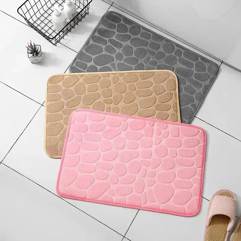 Bathroom Bath Mat An Ti Slip Quick Dry Absorbent Carpet in Wash Basin Bathtub Side Floor Rug Shower Room Doormat Memory Foam Pad