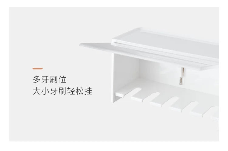 Bathroom Shelves Wall Mount Toothbrush Toothpaste Holder Suction Cup Storage Rack Toiletries Organizer Bathroom Accessories