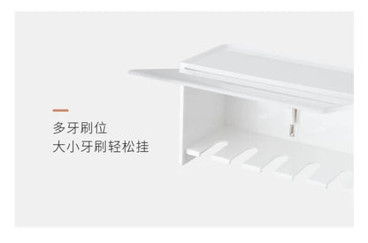 Bathroom Shelves Wall Mount Toothbrush Toothpaste Holder Suction Cup Storage Rack Toiletries Organizer Bathroom Accessories