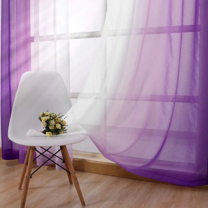 Blackout Curtains for Bedroom Faux Grommet Light Filtering Semi Sheer Gradient Window Curtain for Living Room Heat Blocking