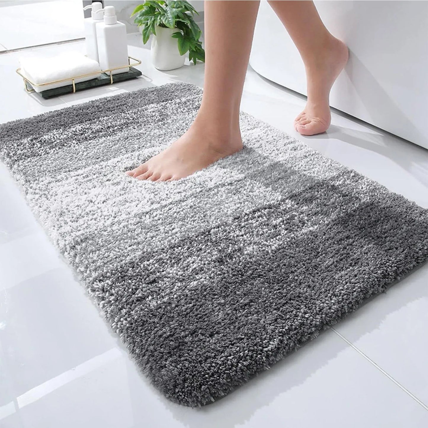 Bathroom Luxury Rugs Non-Slip Bath Rug Dirty Resistant Plush Carpet Toilet Bath Mat Extra Soft Absorbent Microfiber Bathroom Mat