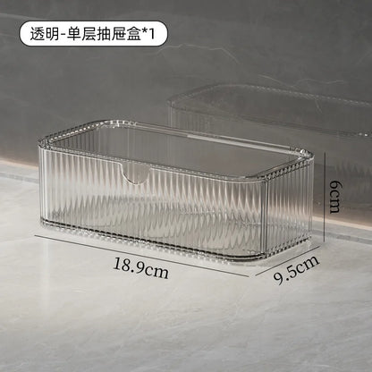 Bathroom Storage Boxes Transparent  Cosmetics Dormitory Accessories Organizer Modern Style Convenient Organization Home