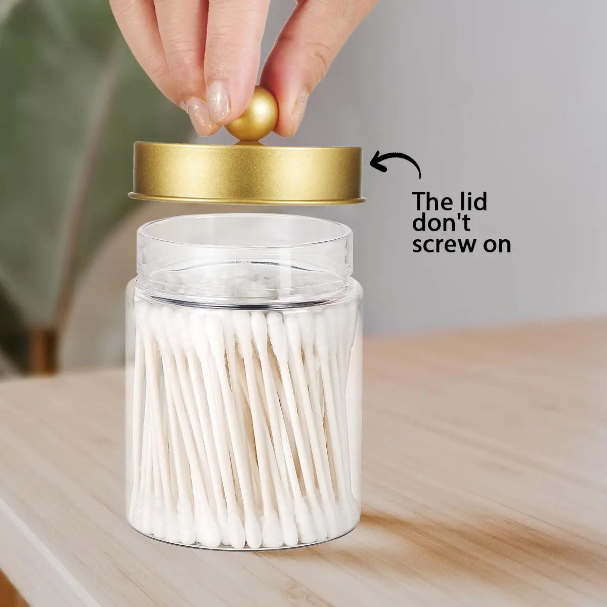 Bathroom Vanity Storage Organizer Set -- Farmhouse Decor Qtip Holder for Cotton Swabs,Makeup Sponges,Flossers,Paper Clips