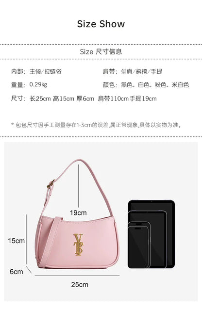 Luxury Underarm Bag for Women, Minimalist Designer Shoulder Purse, Fashionable Crossbody Bag, High-End Aesthetic & Versatile