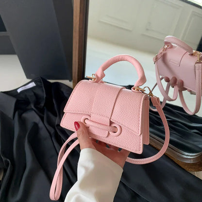 PU Leather Mini Crossbody Bag Womens Small Square Fashion Versatile Handbag Solid Color Simple Bag Compact Everyday Casual Purse