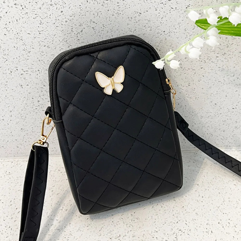 PU Leather Shoulder Bag Fashion Mini Embroidery Crossbody Bag Women Fashion Mobile Phone Bags Waterproof Handbag Female Wallet