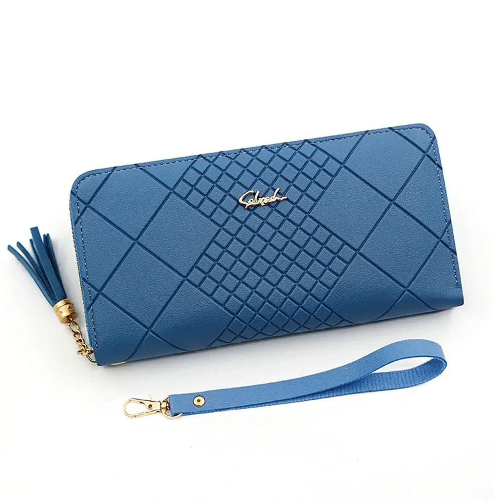 Women Fashion PU Leather Coin Purse Long Zipper Card Holder Large Capacity Wallet HandBags Money Pocket Phone Bag Wristlet Bags