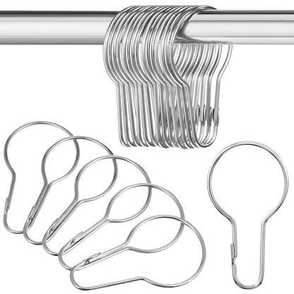 Curtain Hooks Set Silver Ring Curtain Hook Accessories Bathroom Gourd Shape Shower Hooks Multifunctional Hardware Fittings